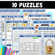 Island Escape Logic Puzzle Adventure | Summer Printable Activity for Grades 4–6 | 10 Brain Teasers