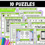 Zombie Logic Puzzle Escape Room | Halloween Activity for Grades 4–6 | 10 Brain-Bending Puzzles