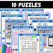 Trapped in Space Logic Puzzle Escape Room | Printable Summer Activity for Grades 4–6 | 10 Critical Thinking Challenges