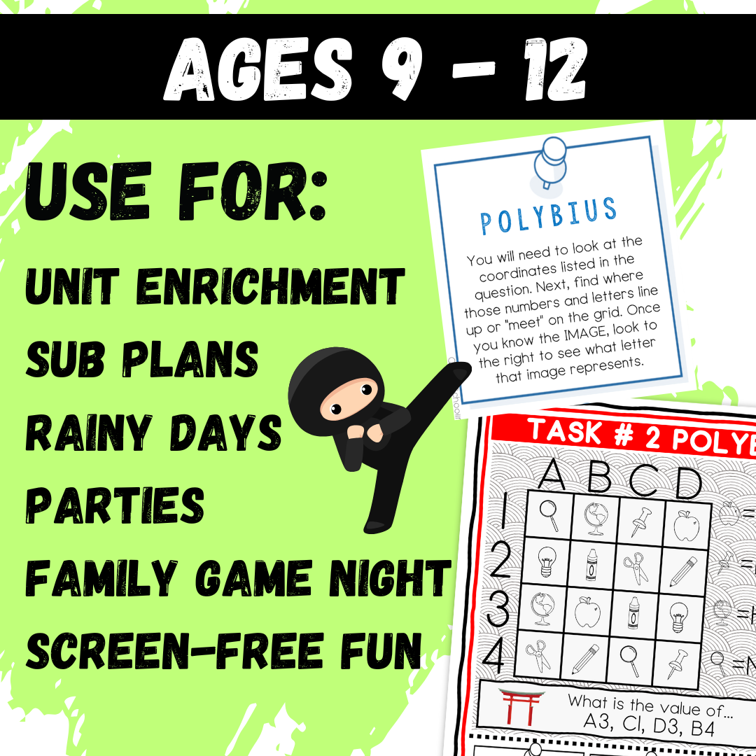 Ancient Japan Logic Puzzle Escape Room | Printable Game for Grades 4–6 | 10 Engaging Challenges