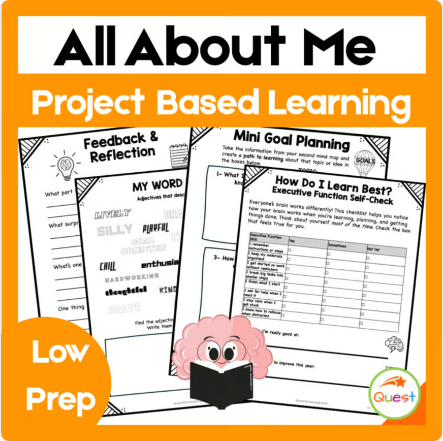 All About Me Back-to-School Project | PBL with Executive Function Skil ...