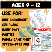 Ancient China Escape Room | Logic Puzzle Activity for Grades 4–6 (10 Puzzles)