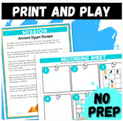 Ancient Egypt Escape Room | Logic Puzzle Activity for Grades 4–6 (10 Puzzles)