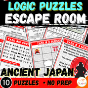 Ancient Japan Logic Puzzle Escape Room | Printable Game for Grades 4–6 | 10 Engaging Challenges