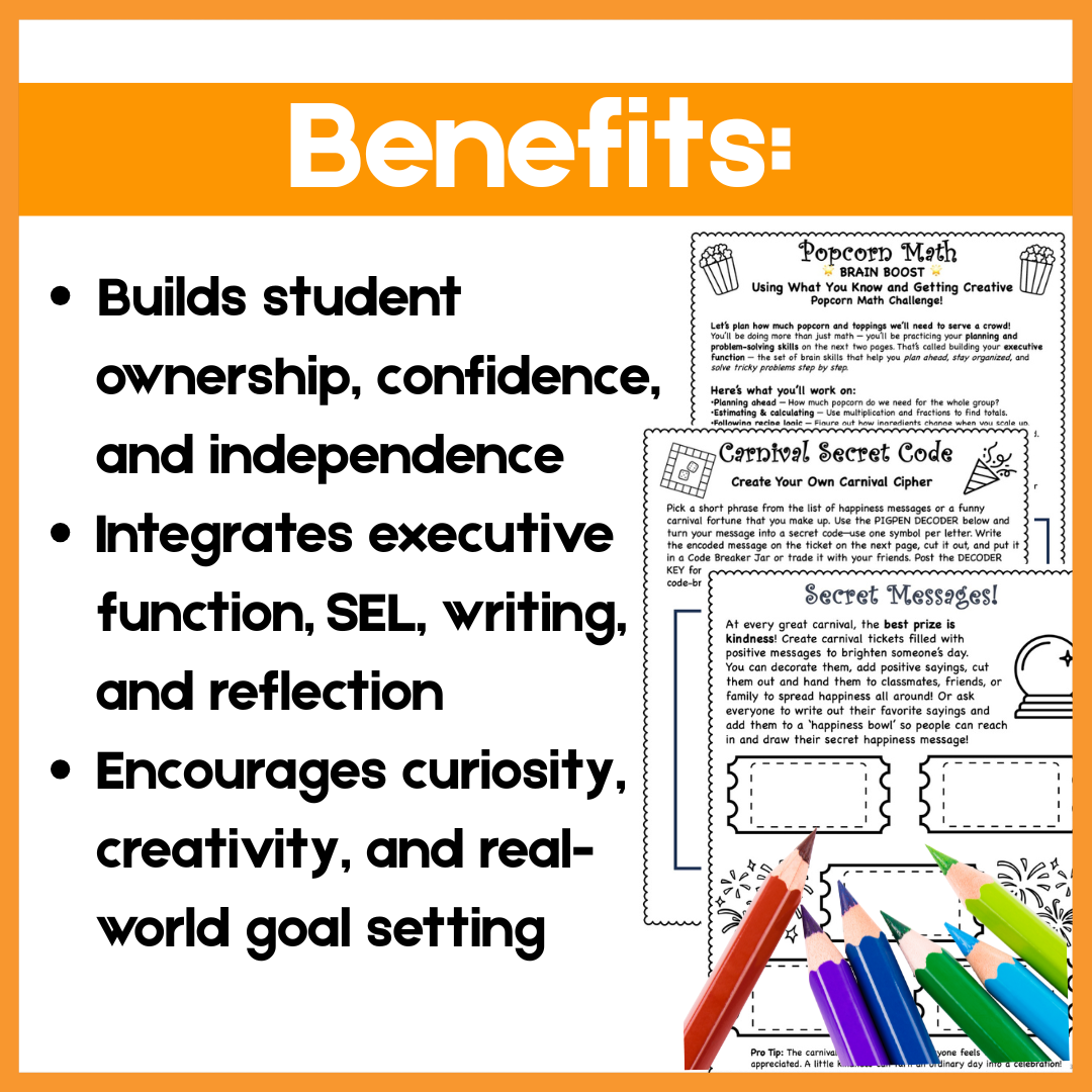 Carnival Party Planning Challenge | Project-Based Learning with Executive Function Skills