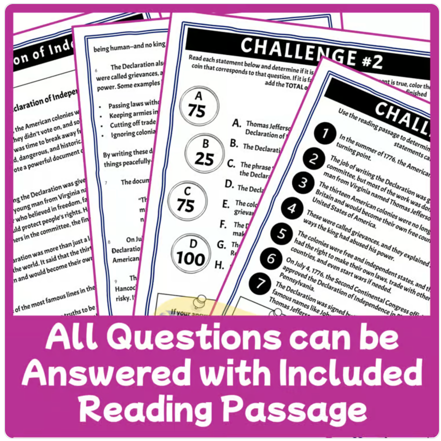 Declaration of Independence Escape Room | Civics Game for Grades 4–6