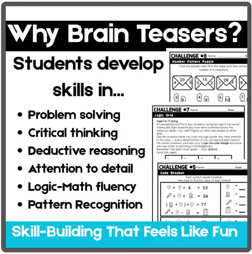 Detective Logic Puzzles & Brain Teasers | Problem-Solving Activities for Grades 4–6