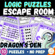 Dragon’s Den Logic Puzzle Escape Room | Grades 4–6 Activity | 10 Printable Brain Teasers