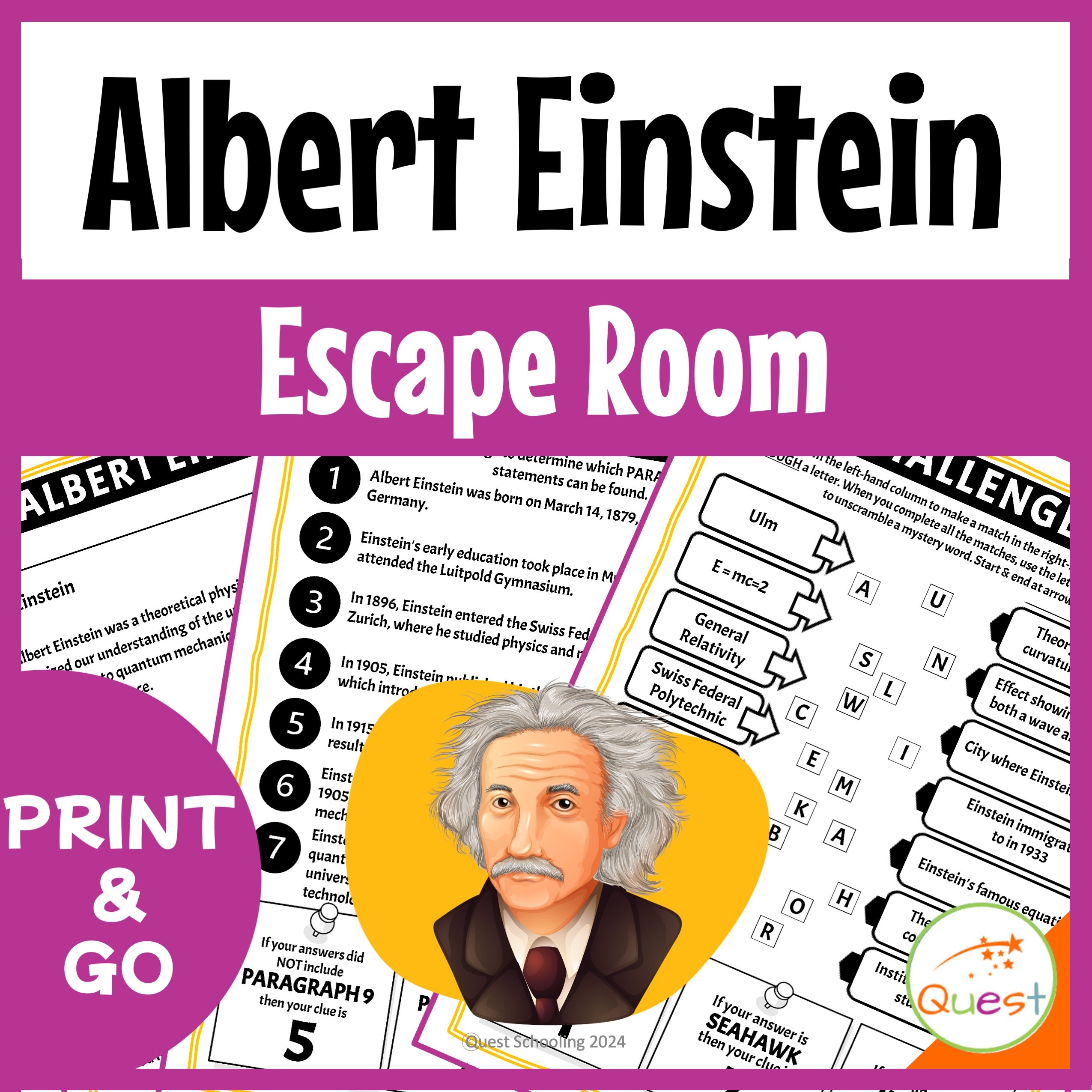 Einstein Educational Escape Room for Kids 9-13