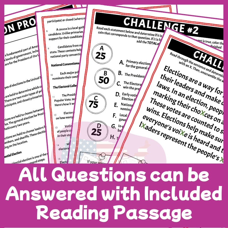 U.S. Election Process Escape Room | Civics & Government Activity for Grades 4–6