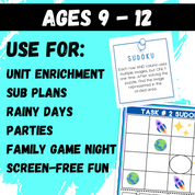 Trapped in Space Logic Puzzle Escape Room | Printable Summer Activity for Grades 4–6 | 10 Critical Thinking Challenges