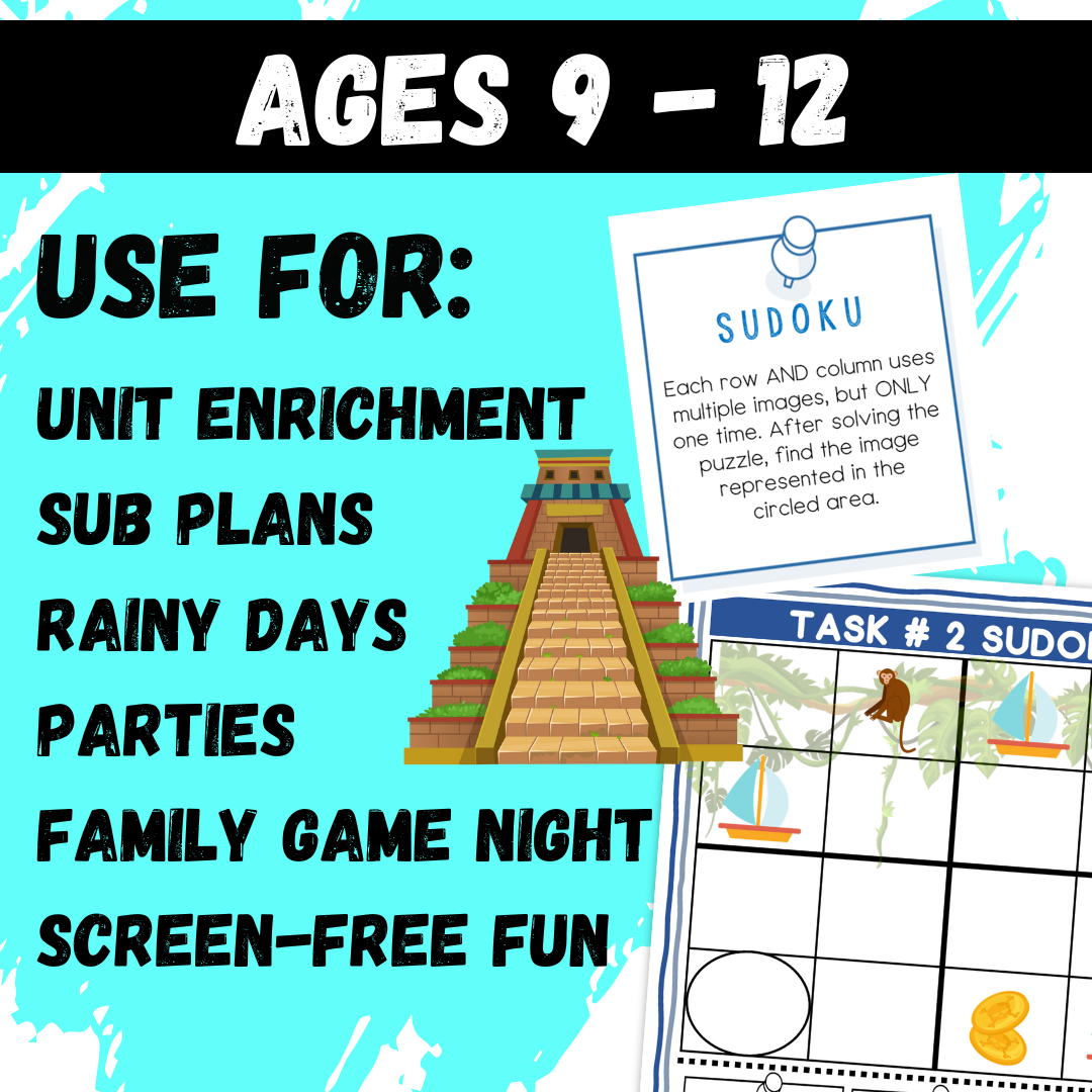 Island Escape Logic Puzzle Adventure | Summer Printable Activity for Grades 4–6 | 10 Brain Teasers