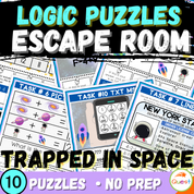 Trapped in Space Logic Puzzle Escape Room | Printable Summer Activity for Grades 4–6 | 10 Critical Thinking Challenges