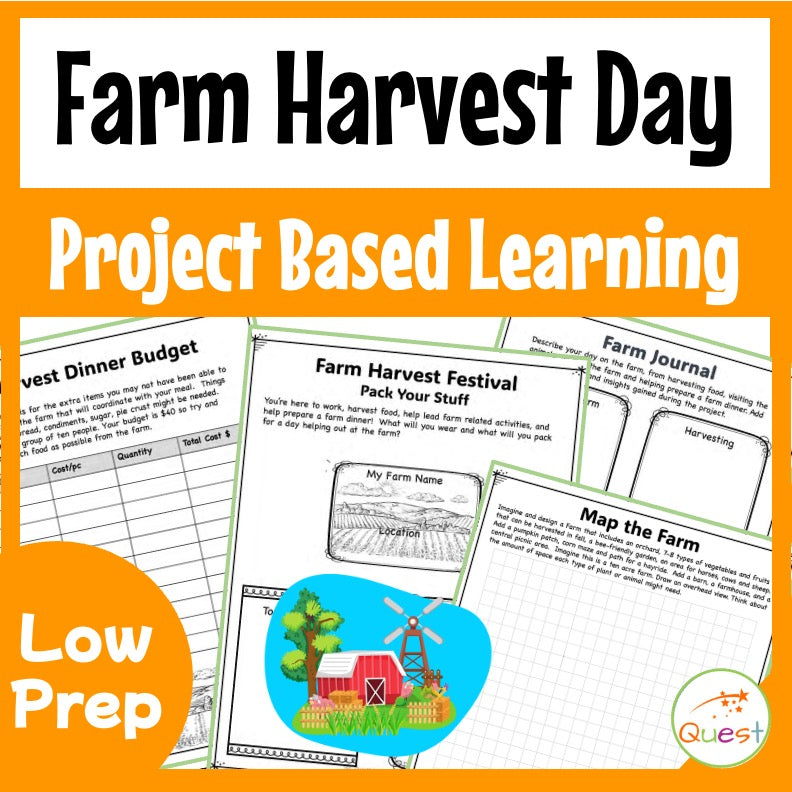 Farm Harvest Day Project Based Learning Environment and Ecology Activity Bundle