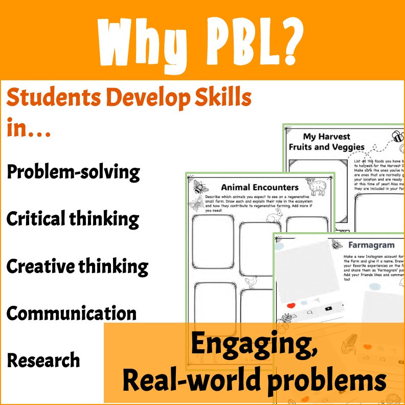 Farm Harvest Day Project Based Learning Environment and Ecology Activity Bundle