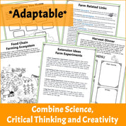 Farm Harvest Day Project Based Learning Environment and Ecology Activity Bundle