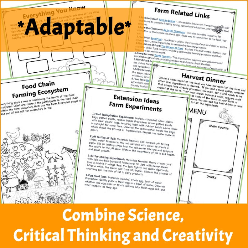 Farm Harvest Day Project Based Learning Environment and Ecology Activity Bundle