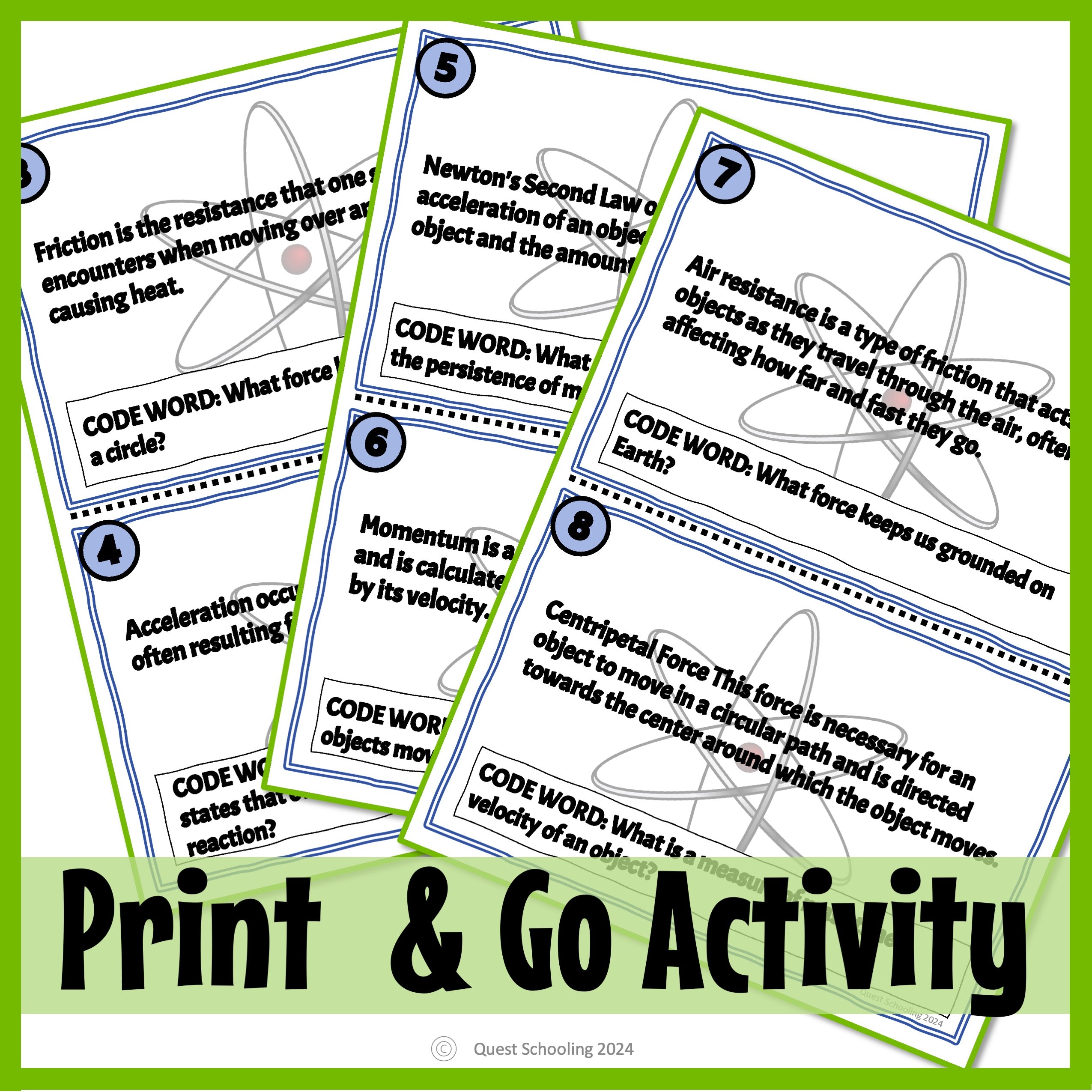 Forces and Motion Physical Sciences Scavenger Hunt for Kids 9-13