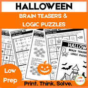 Halloween Brain Teasers & Logic Puzzles | Deductive Reasoning Activities for Grades 4–6