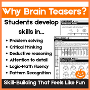 Halloween Brain Teasers & Logic Puzzles | Deductive Reasoning Activities for Grades 4–6