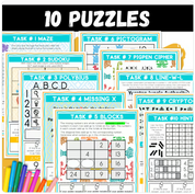 Mayan Escape Room | Logic Puzzle Summer Activity for Grades 4–6 (10 Puzzles)