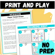Mayan Escape Room | Logic Puzzle Summer Activity for Grades 4–6 (10 Puzzles)