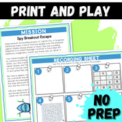 Spy Mission Logic Puzzle Escape Room | Summer Brain Teasers for Grades 4–6 | 10 Secret Agent Puzzles