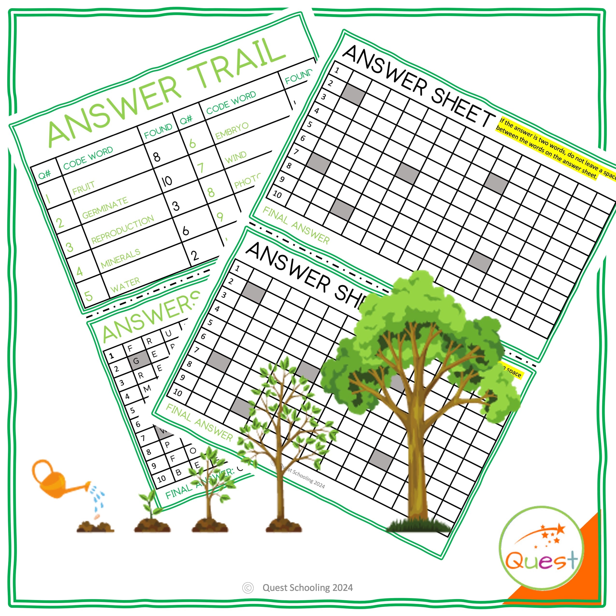 Plant Life Cycle Educational Scavenger Hunt for Kids 9-11