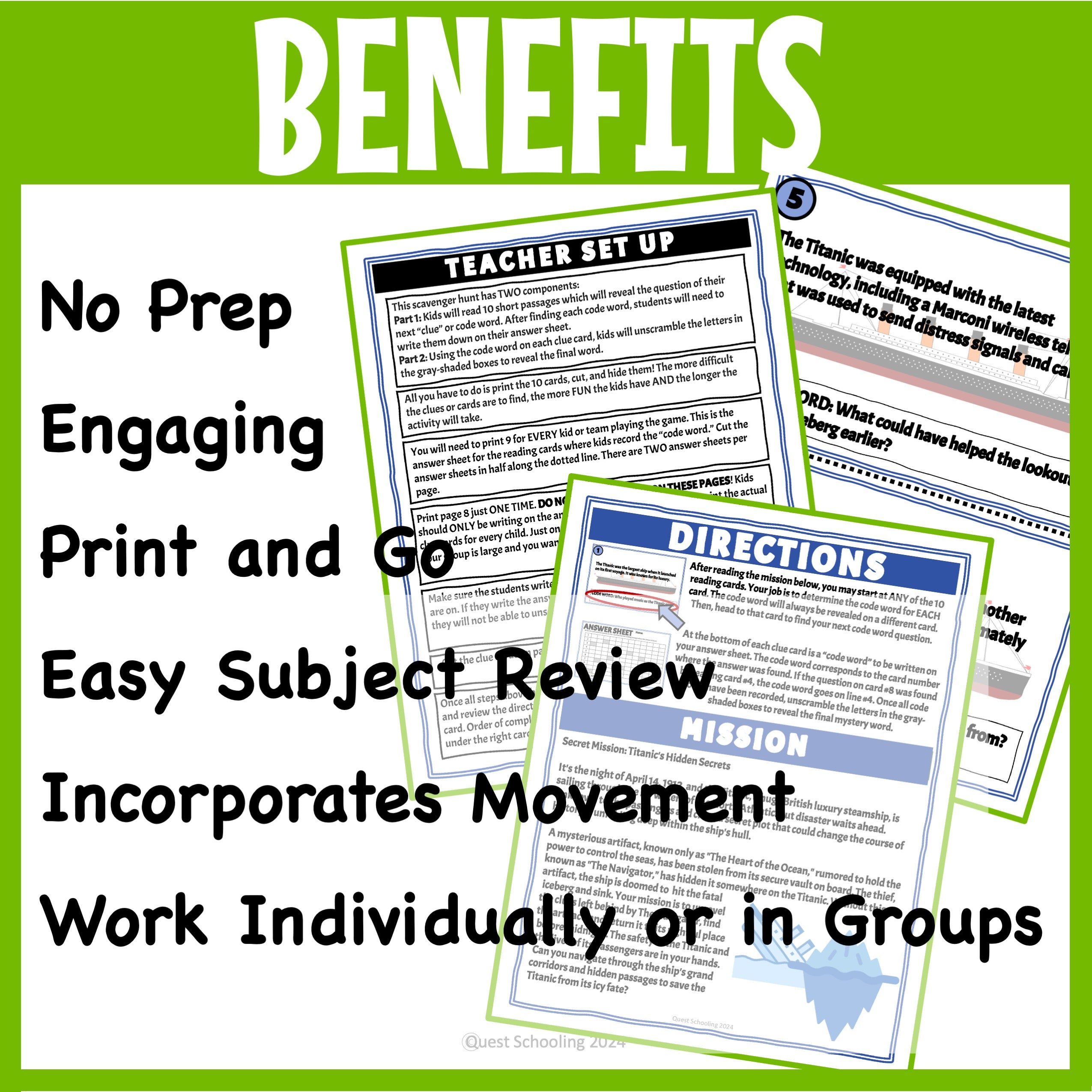 Titanic U.S. and World History Scavenger Hunt for Kids 9-13