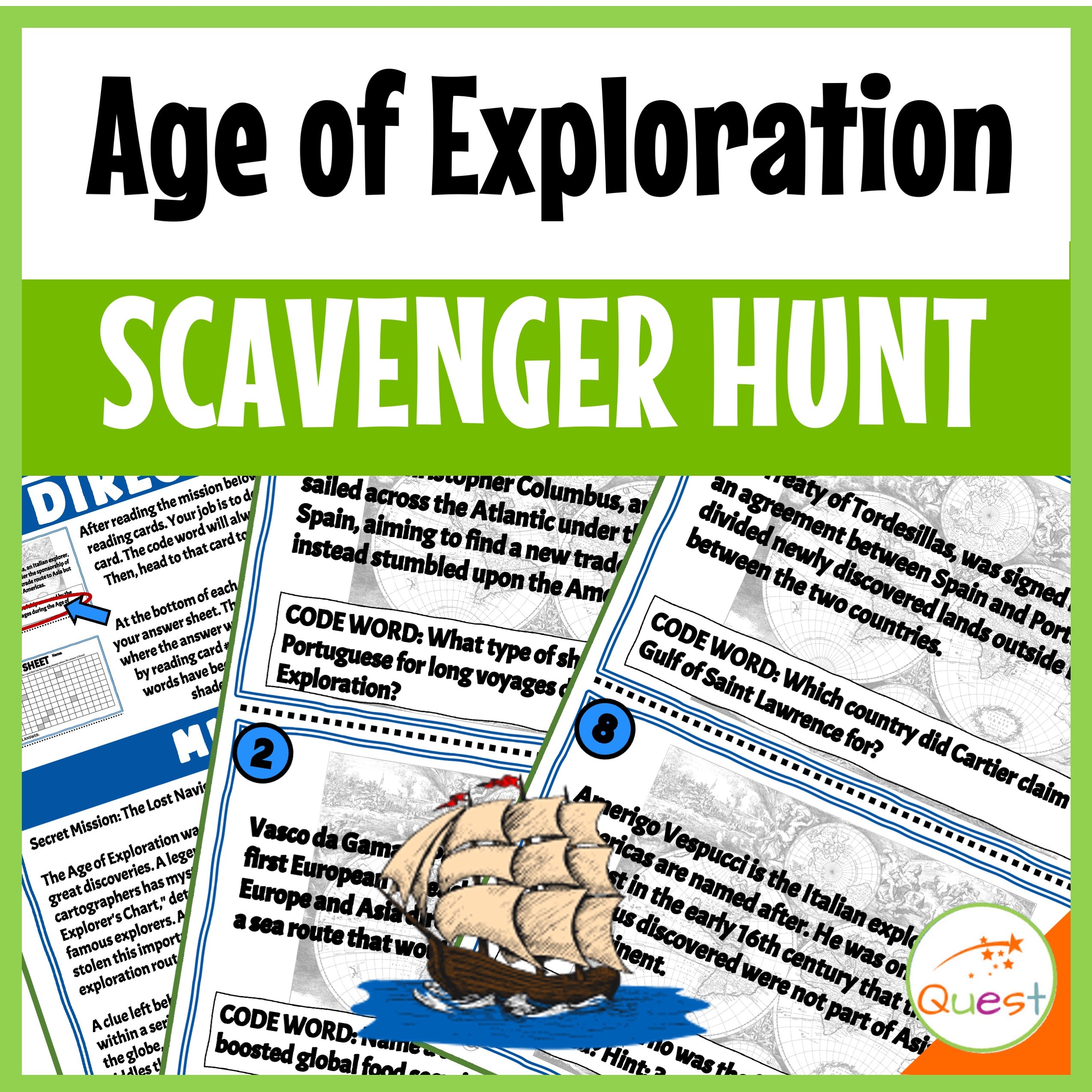 Age of Exploration Scavenger Hunt for Kids 9-12