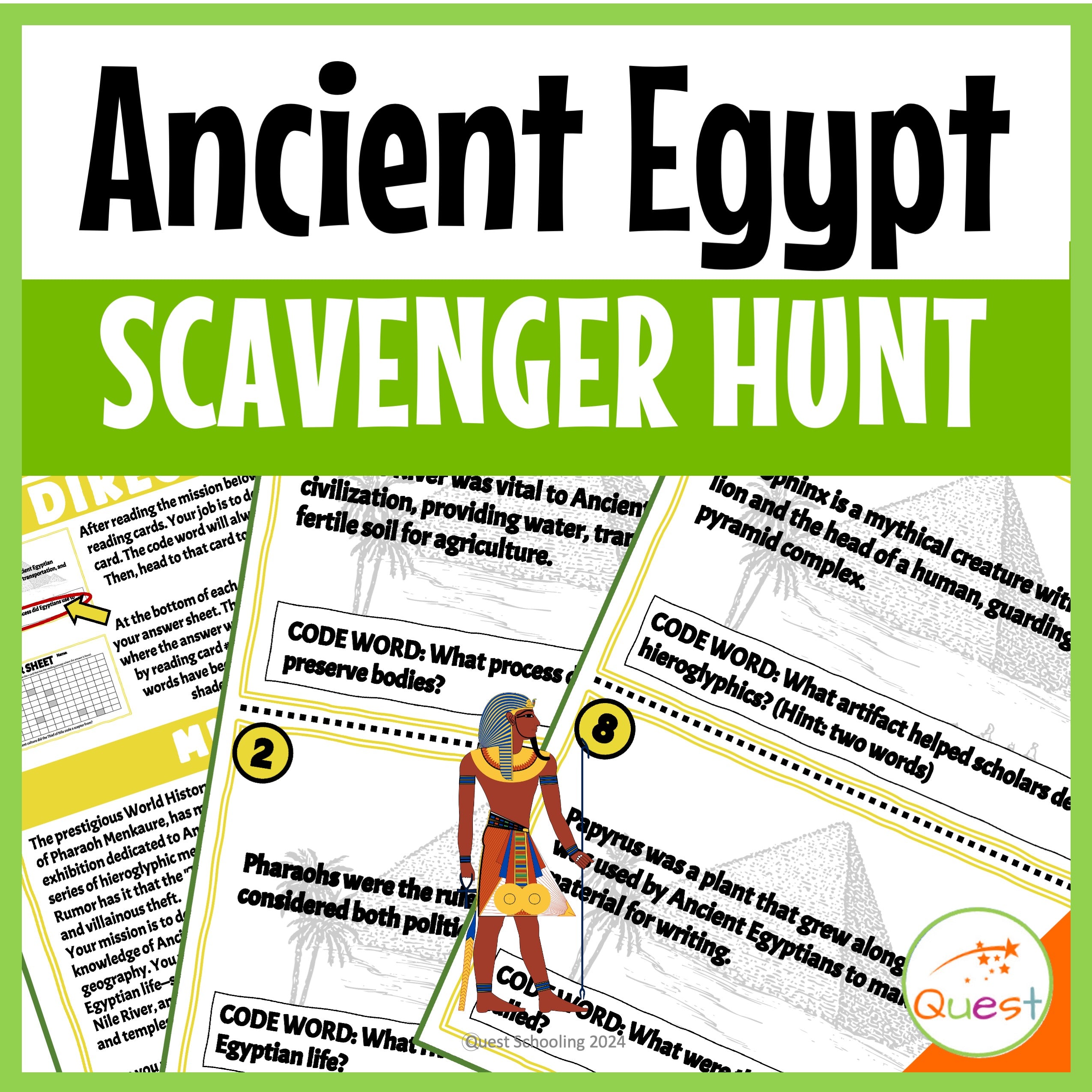 Ancient Egypt History Social Studies Scavenger Hunt for Kids 9-13