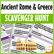 Ancient Greece and Rome History Social Studies Scavenger Hunt for Kids 9-13