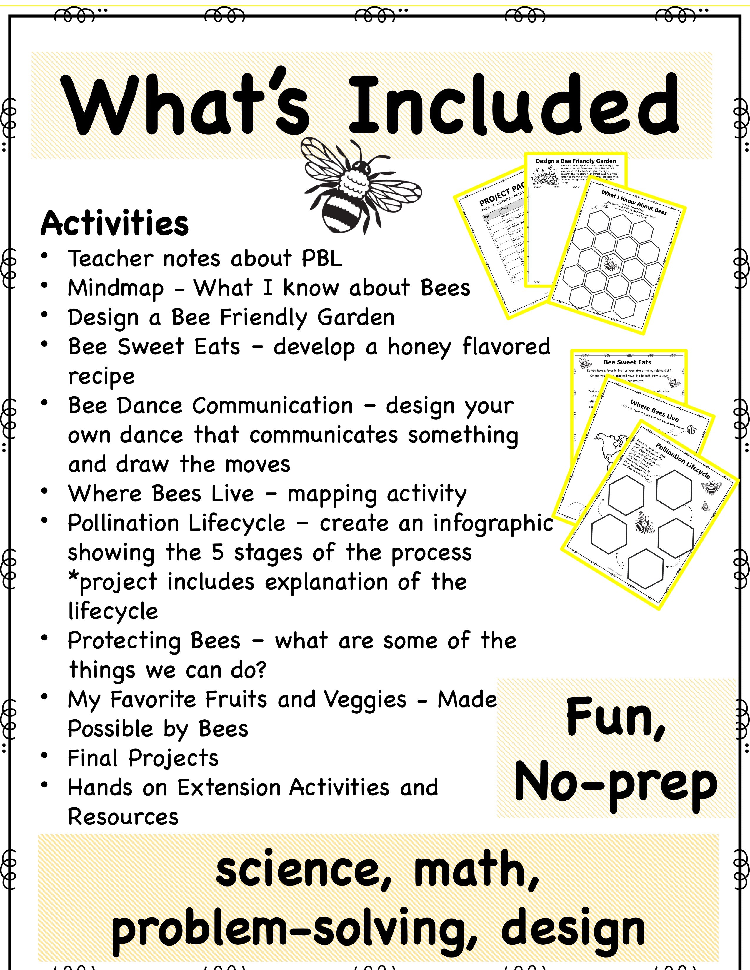 Bee Happy Project Based Learning PBL Environment, Art, ELA