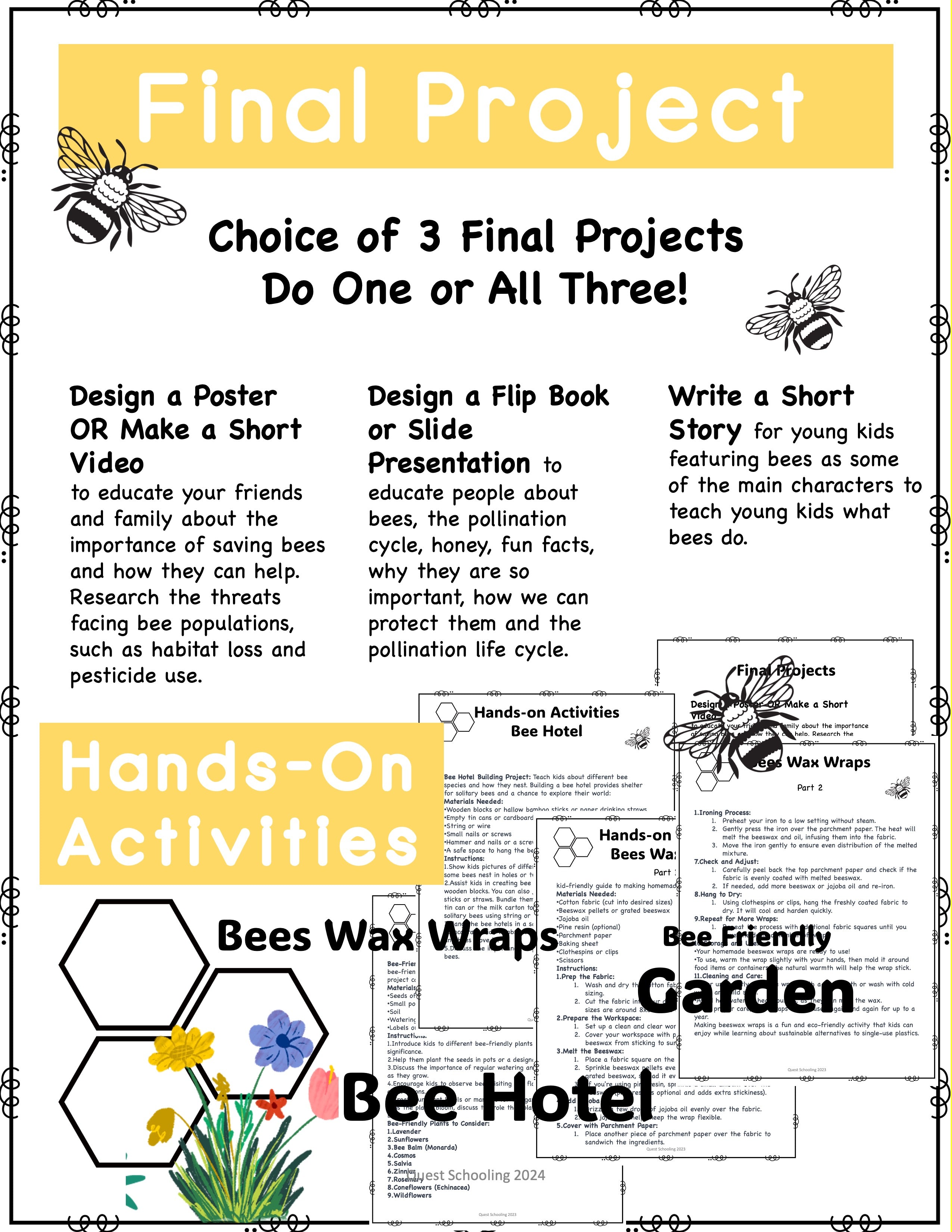 Bee Happy Project Based Learning PBL Environment, Art, ELA