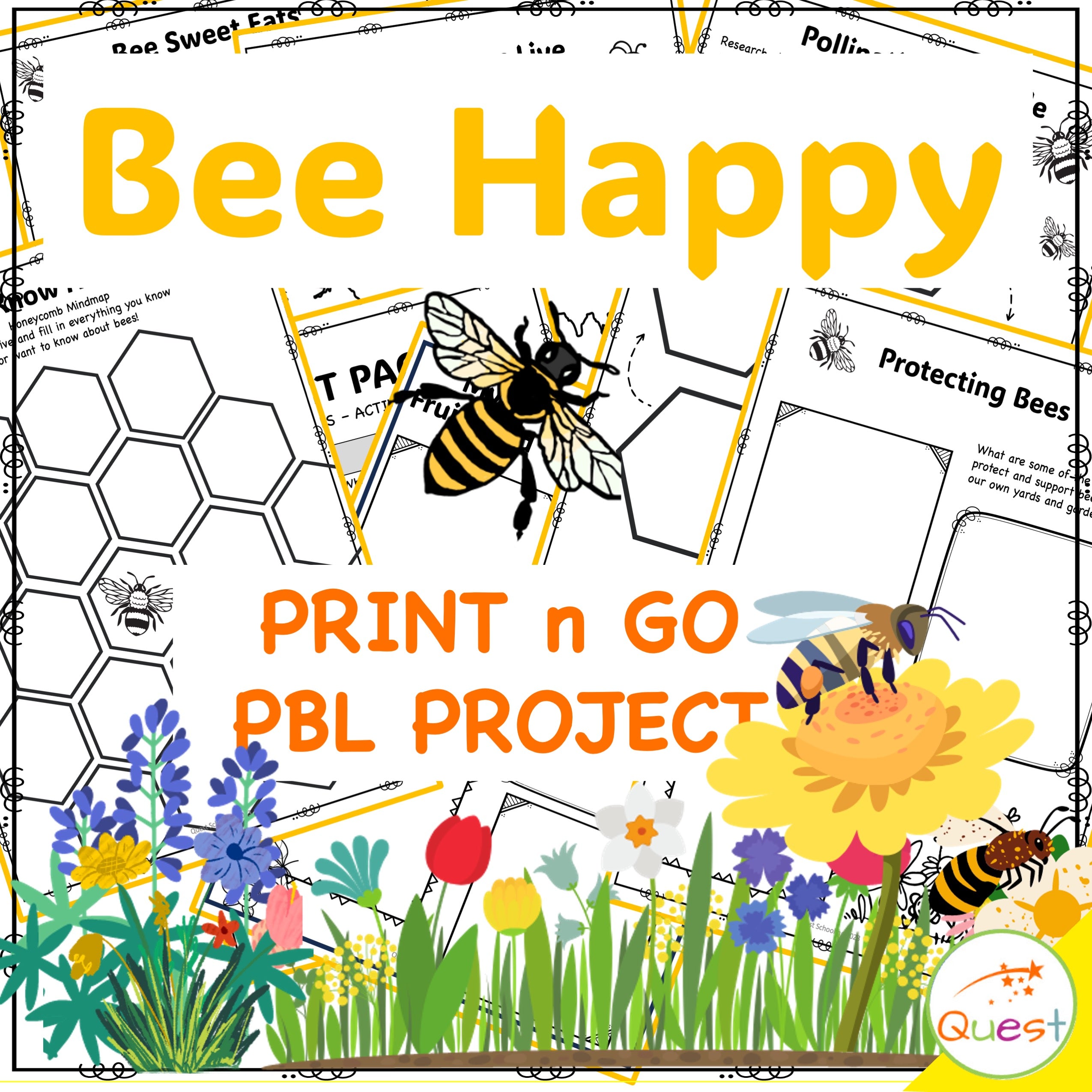 Bee Happy Project Based Learning PBL Environment, Art, ELA