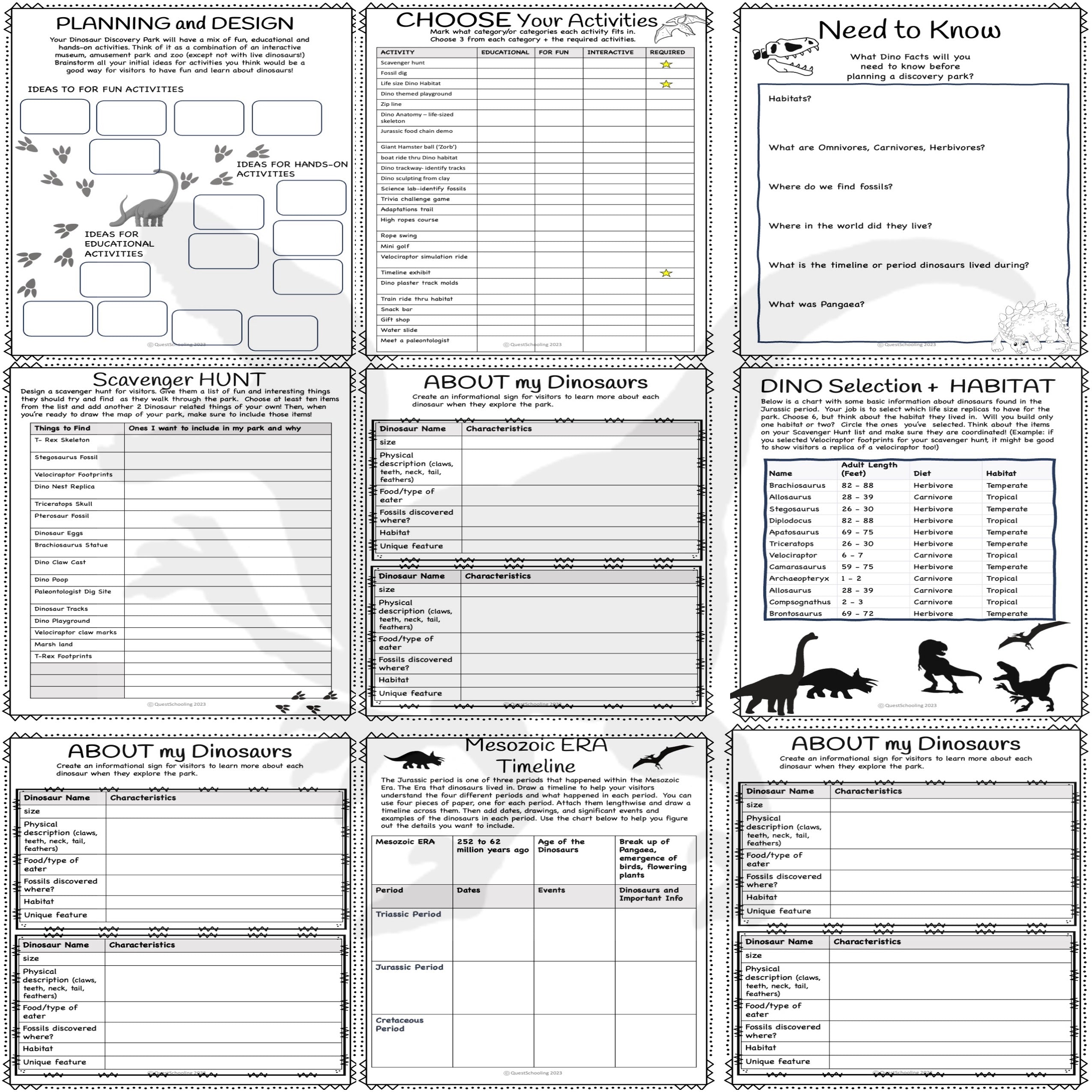 Dinosaur Discovery Park Project Based Learning PBL Science Entrepreneurship ELA