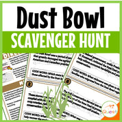 Dust Bowl American History Educational Scavenger Hunt for kids 9-13