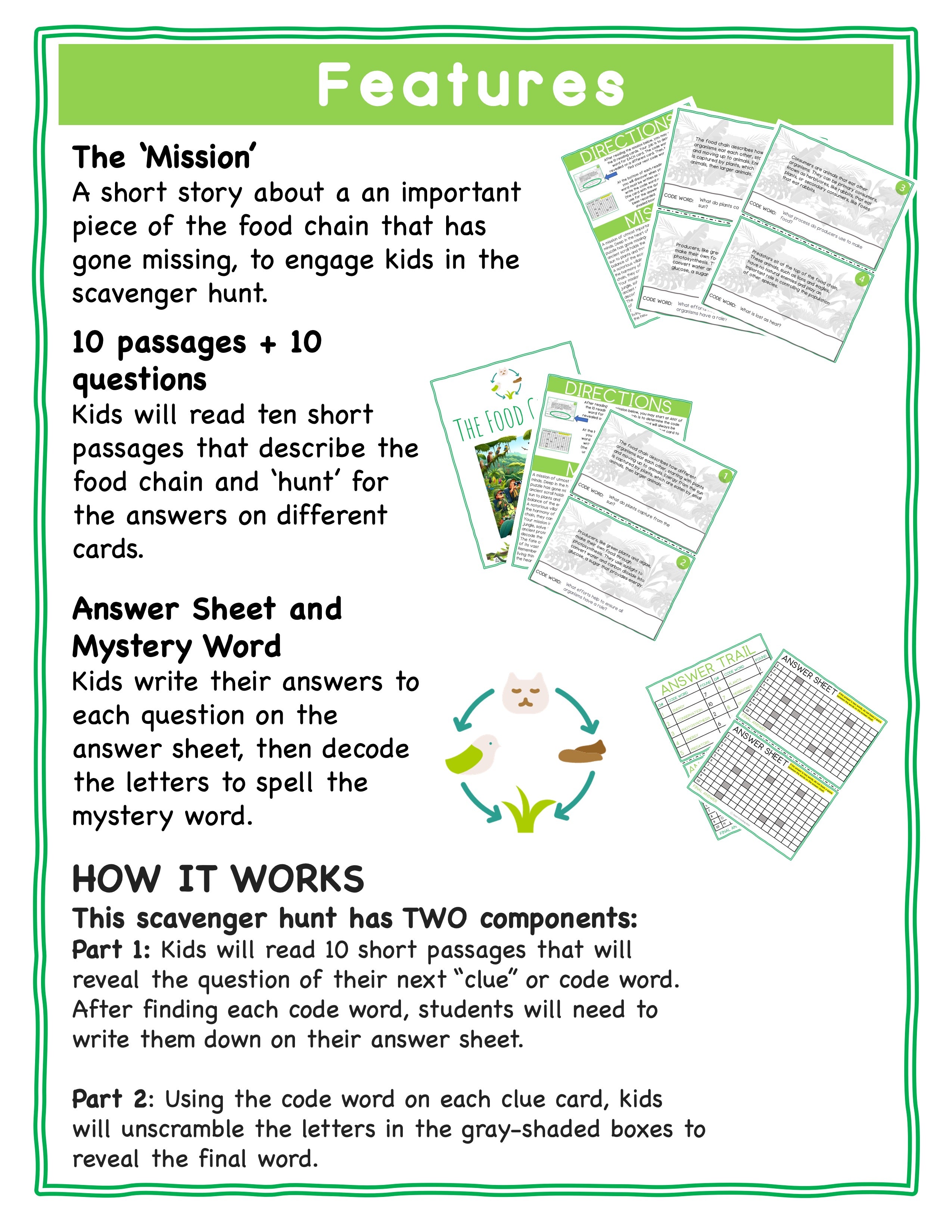 The Food Chain Educational Scavenger Hunt