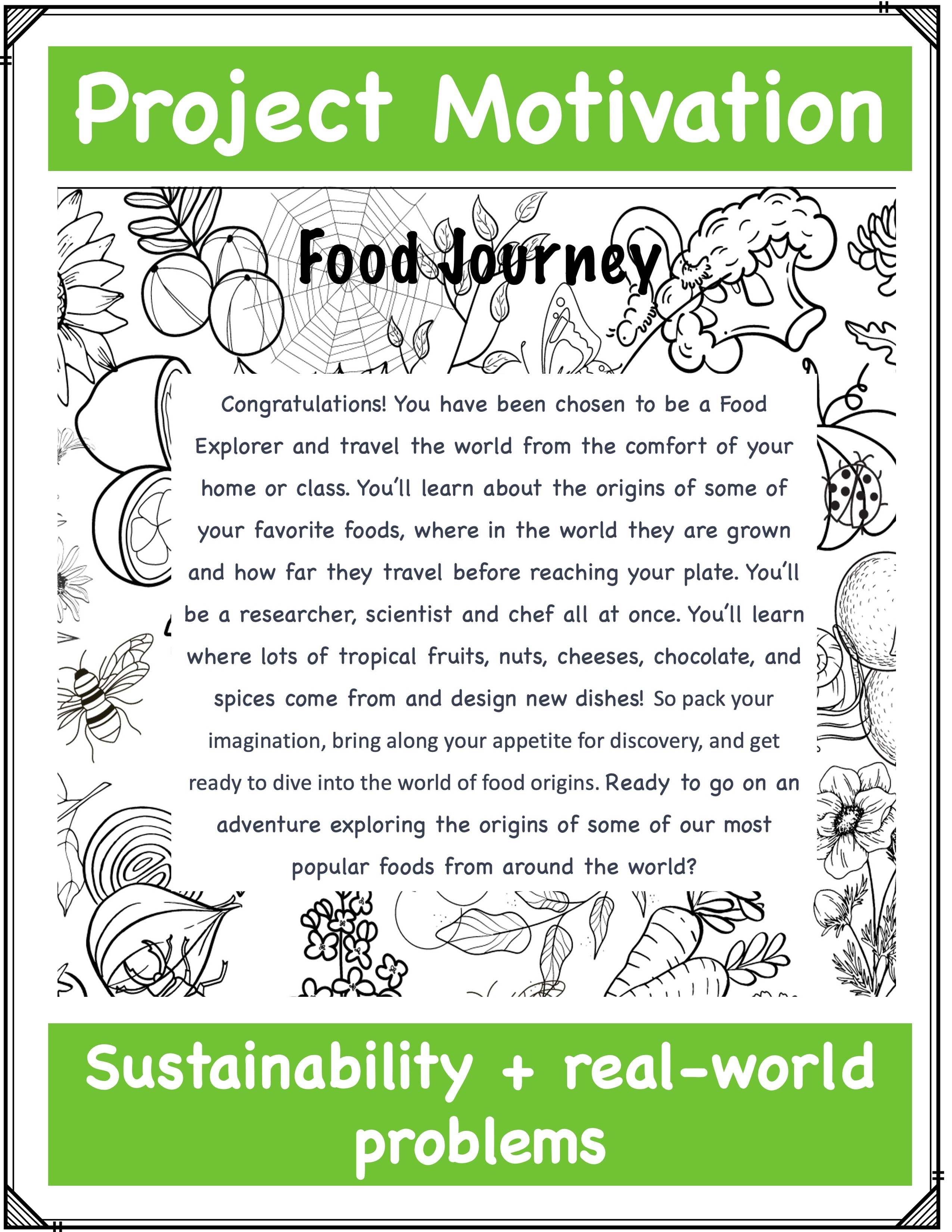 Food Origins PBL Project Based Learning for Environment and Sustainability