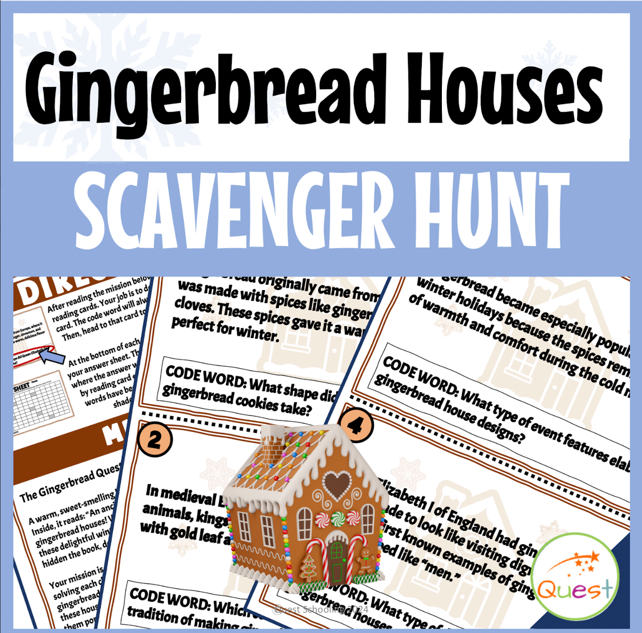 Gingerbread Riddle Gingerbread Houses Winter Scavenger Hunt for Kids Ages 9-12 – Quest ...