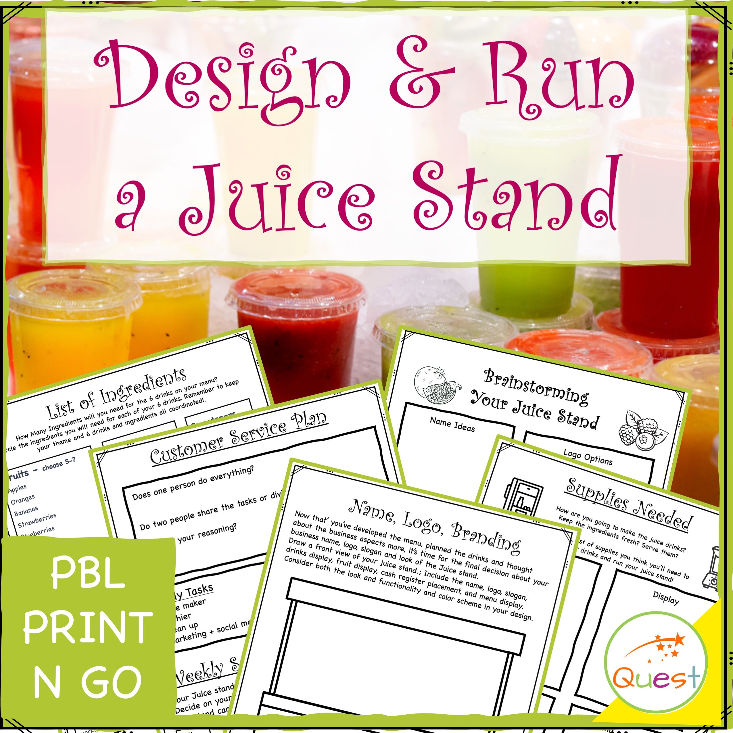 Run a Juice Stand Project Based Learning Entrepreneurship PBL