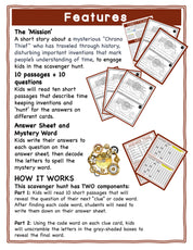 Keeping Time Educational Scavenger Hunt