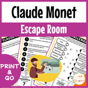 Claude Monet Art History Educational Escape Room for Kids 9-13