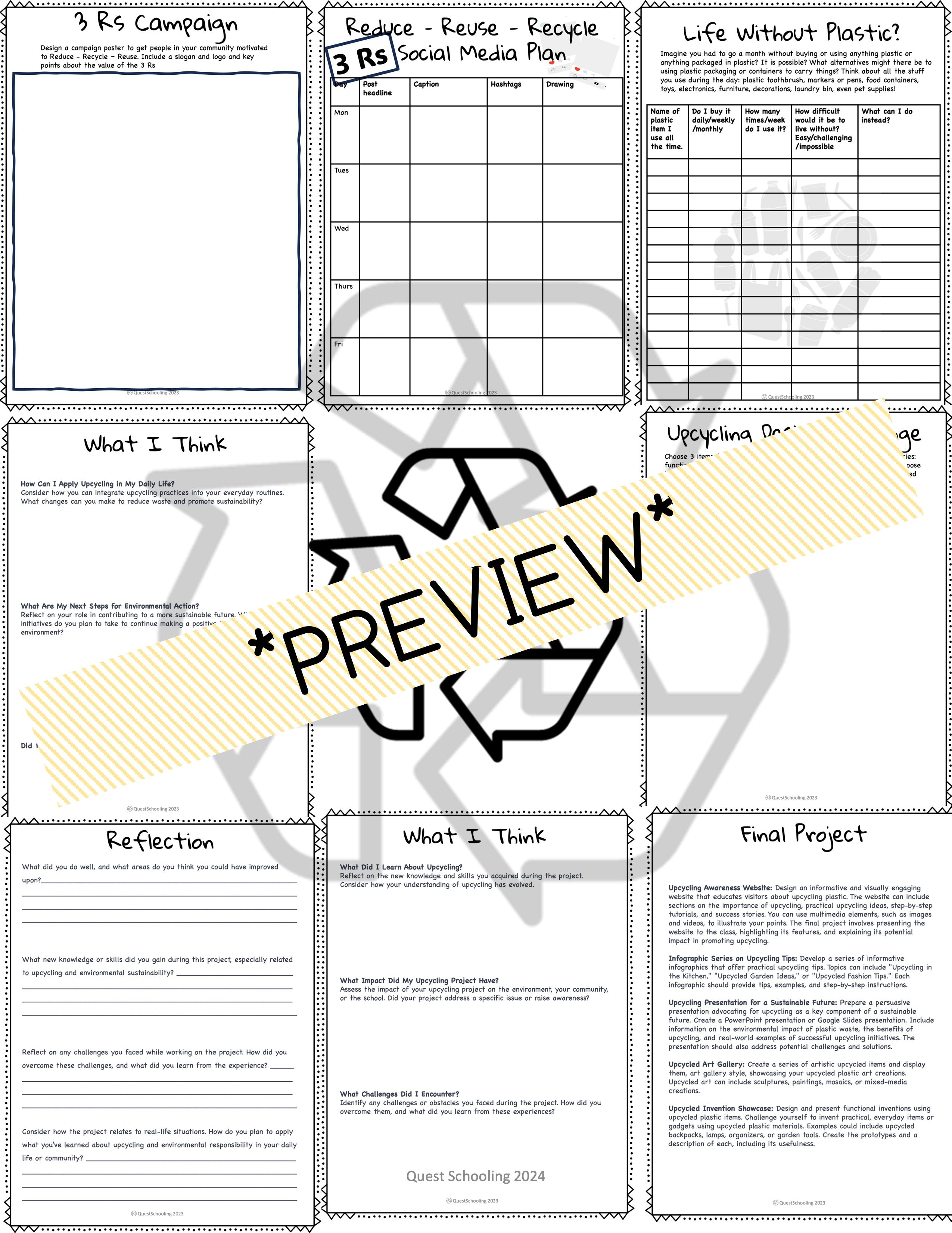 Plastic Waste Challenge - Project Based Learning PBL Environment Sustainability