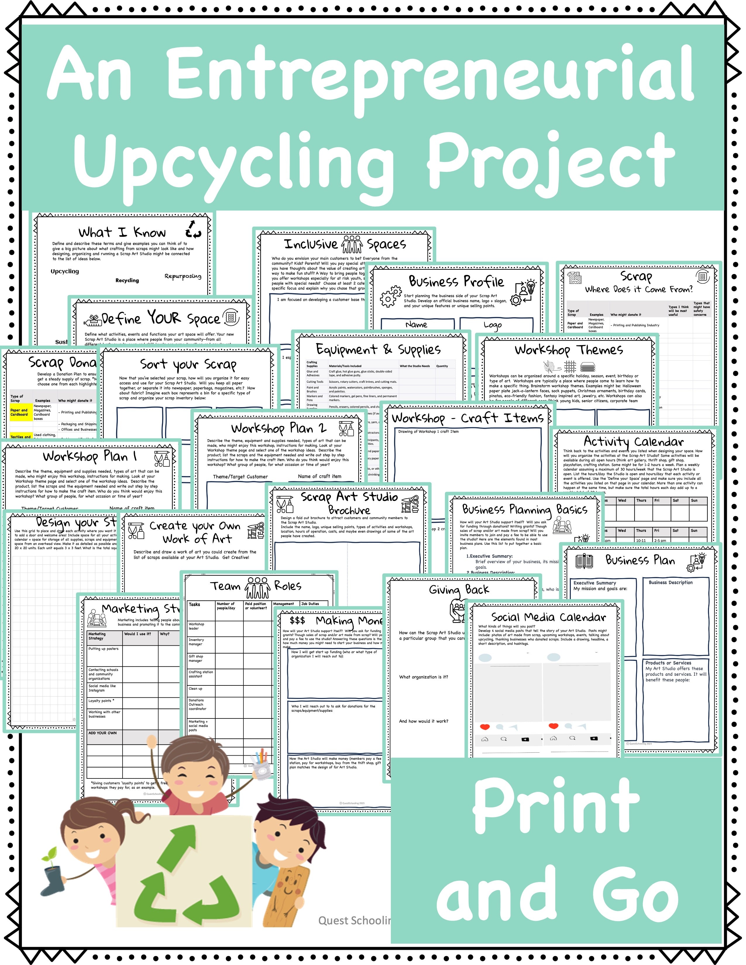 Scraps to Art I Project Based Learning PBL Environment, Entrepreneur, Art