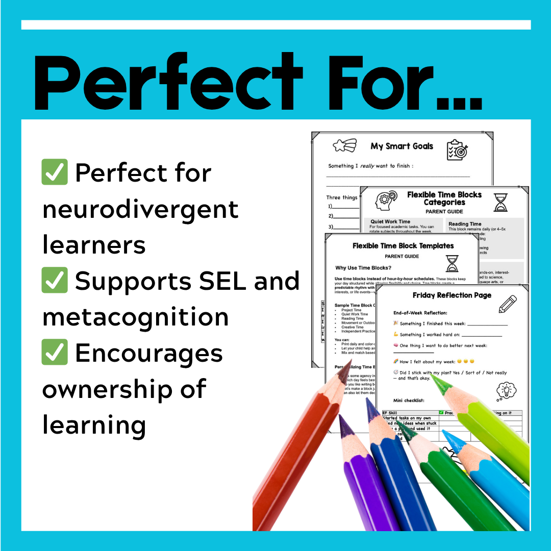 Self-Paced Learning Toolkit &amp; Executive Function Planner for Homeschool