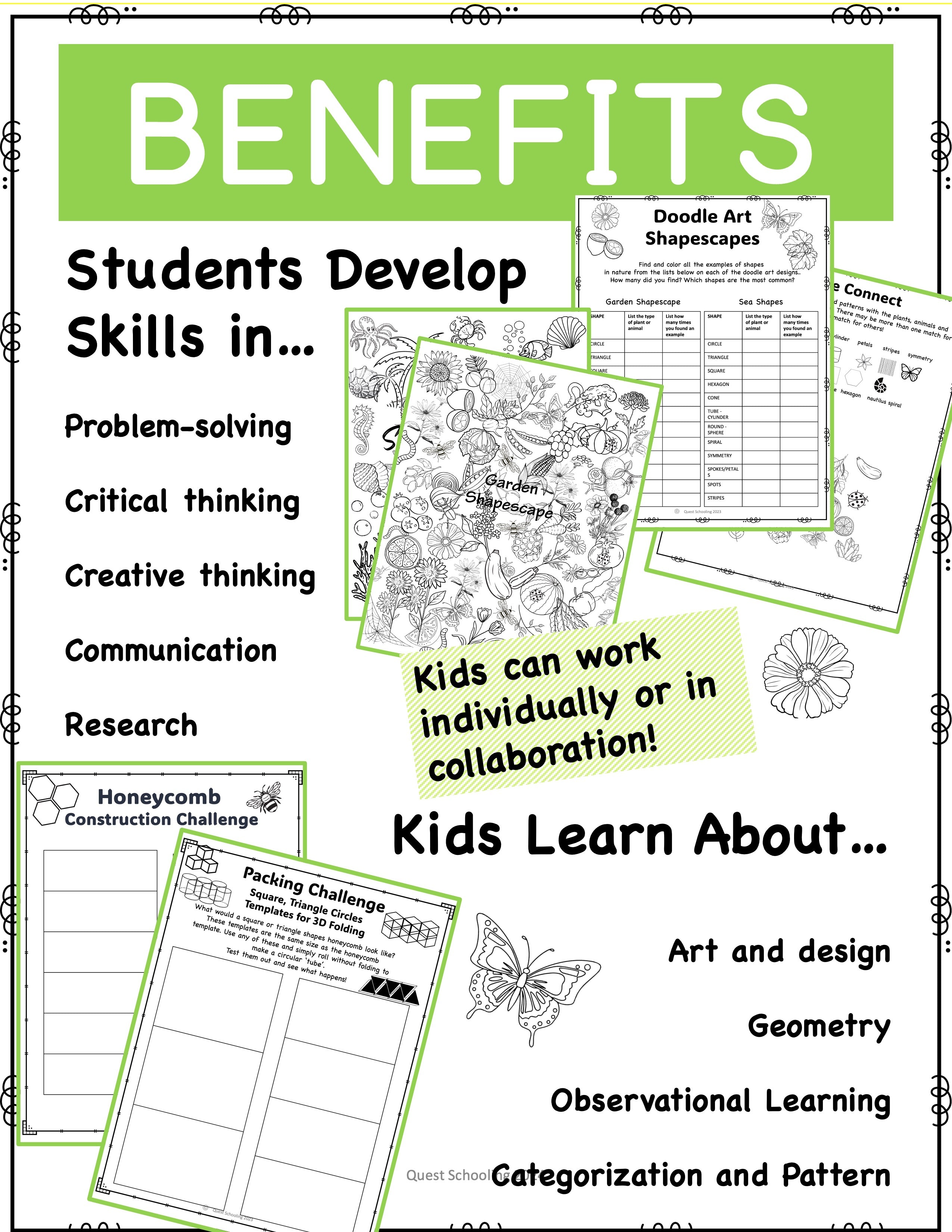 Shapes in Nature Project Based Learning PBL Math, Geometry, Science