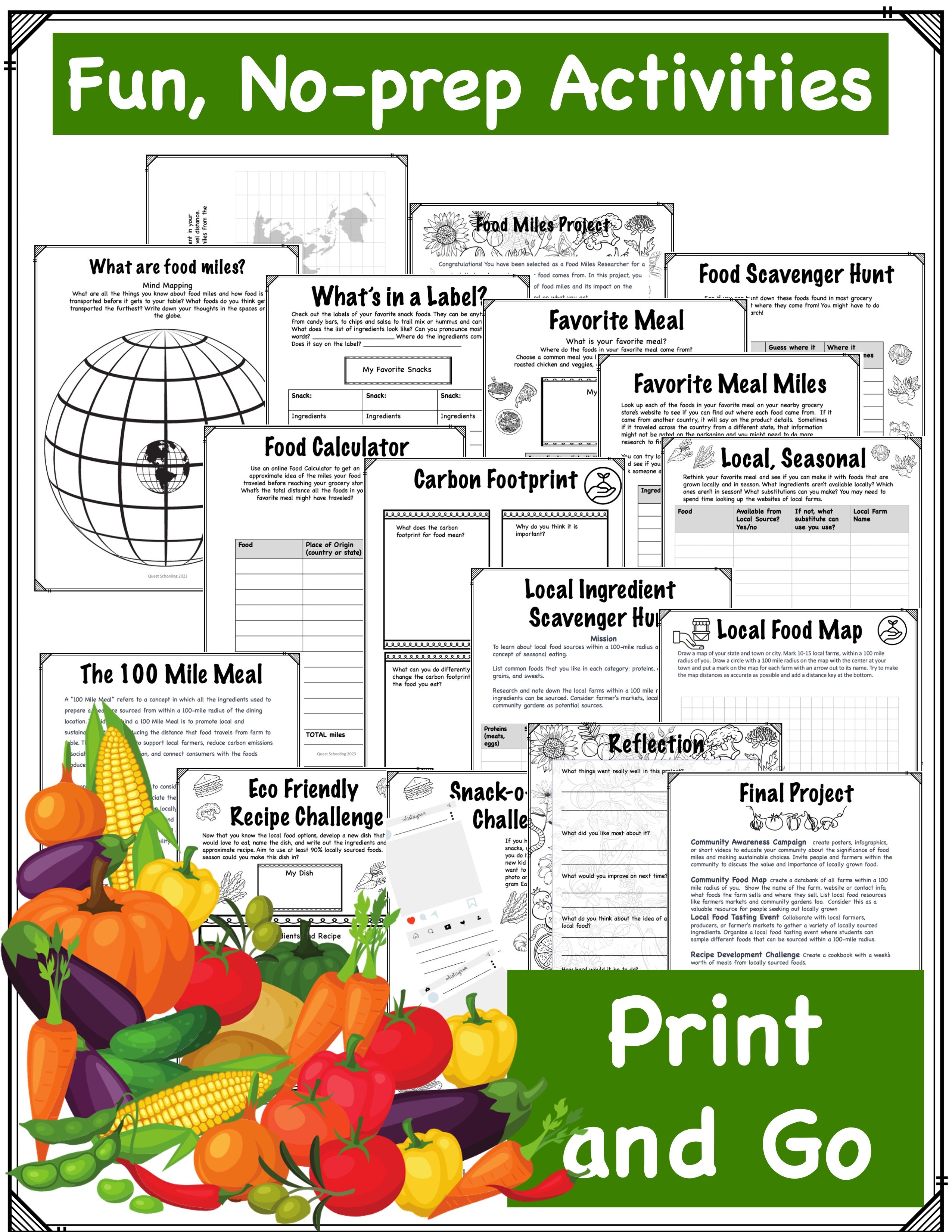 Food Miles Project Based Learning PBL for Environment and Sustainability