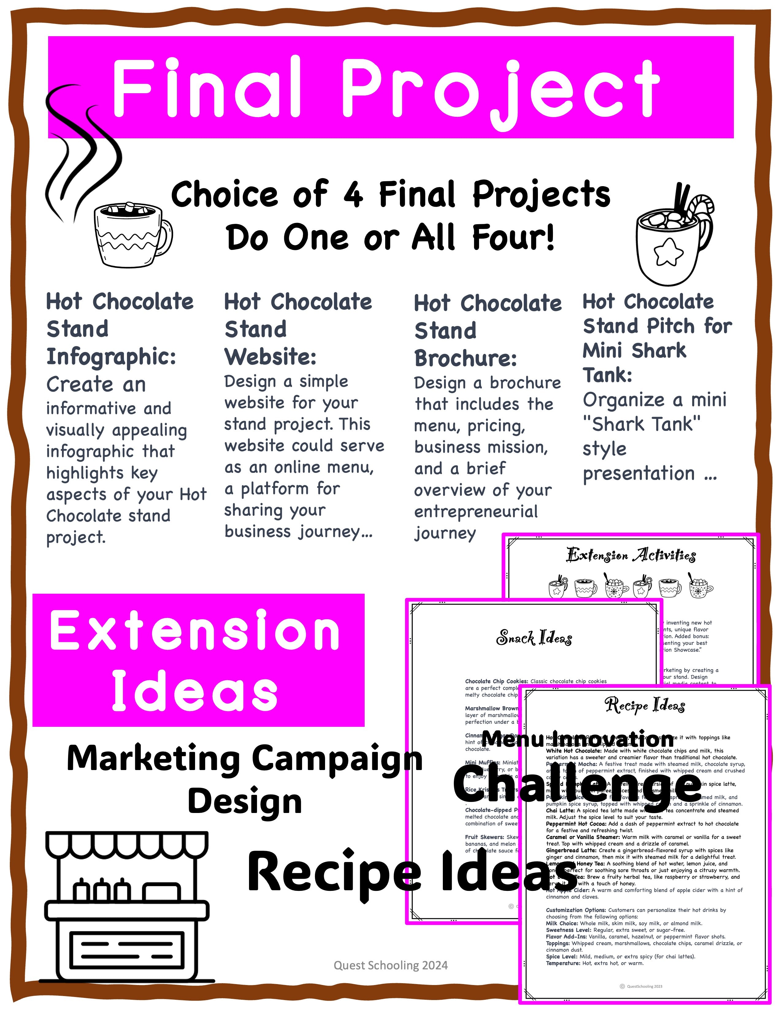 Hot Chocolate Stand Project Based Learning PBL Entrepreneurship