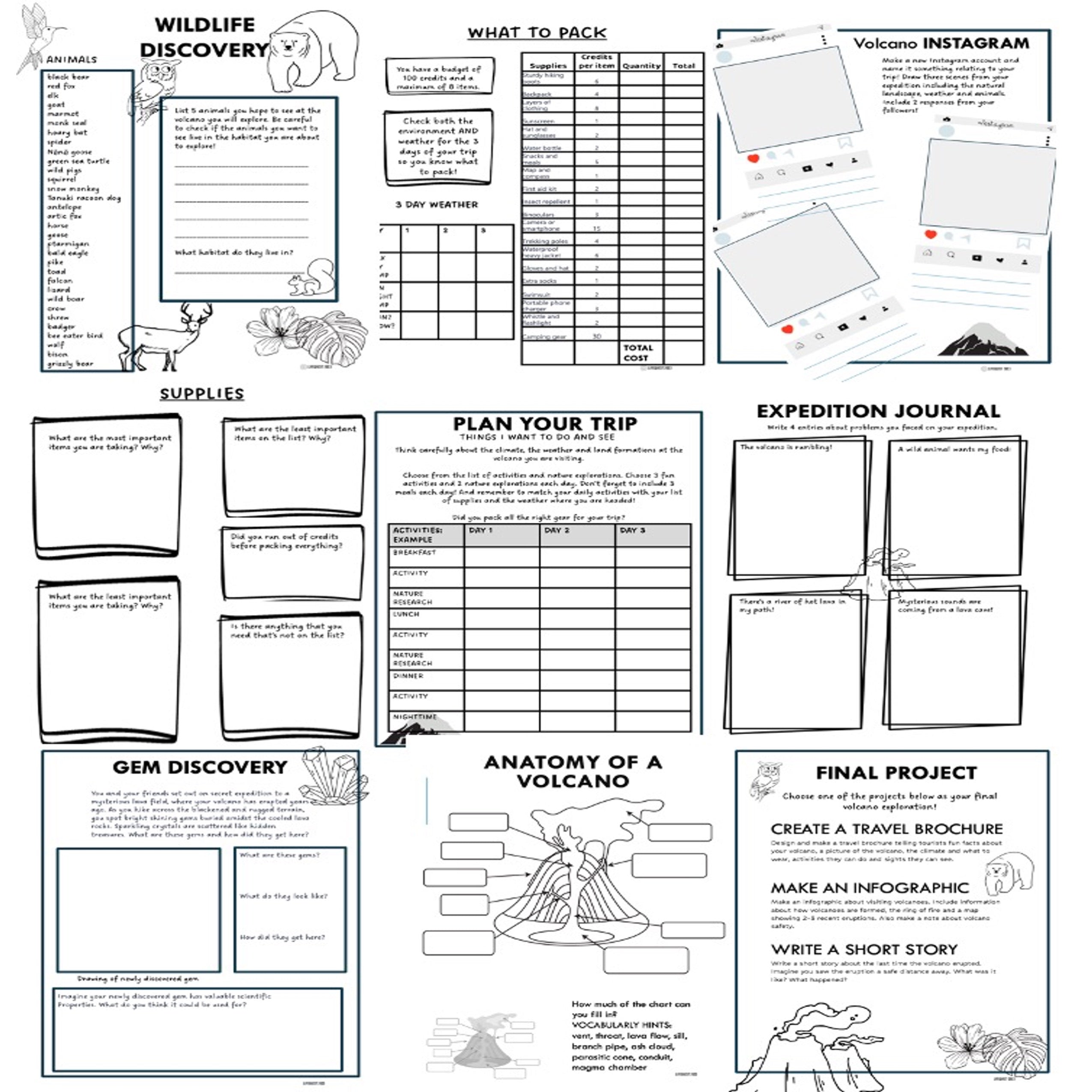 Volcano Expedition Project Based Learning PBL Natural Science, Geology, ELA